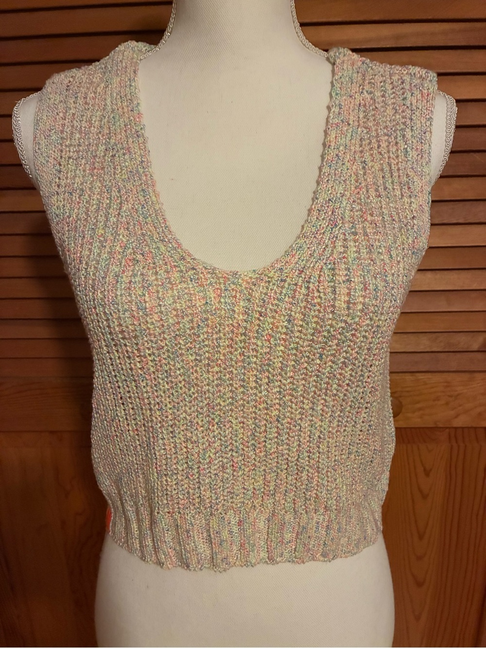 BDG Pastel Multi-Color Knit Cropped Tank